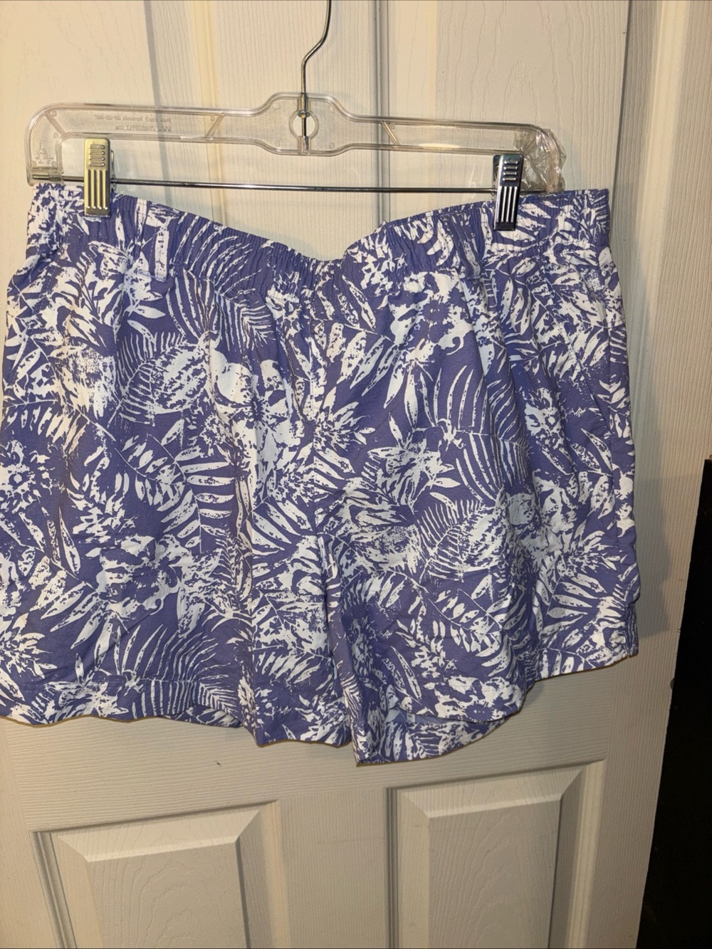 Columbia Lavender and White Tropical Print Shorts